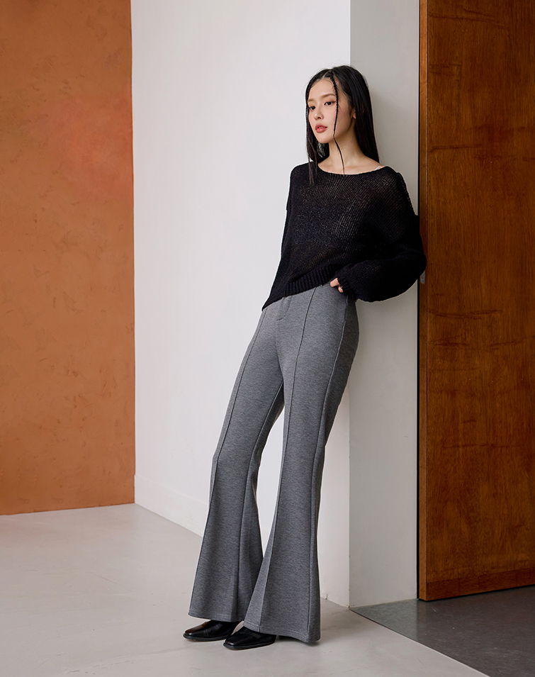 FEATHERLIGHT COTTON STRUCTURED SLIM PANTS