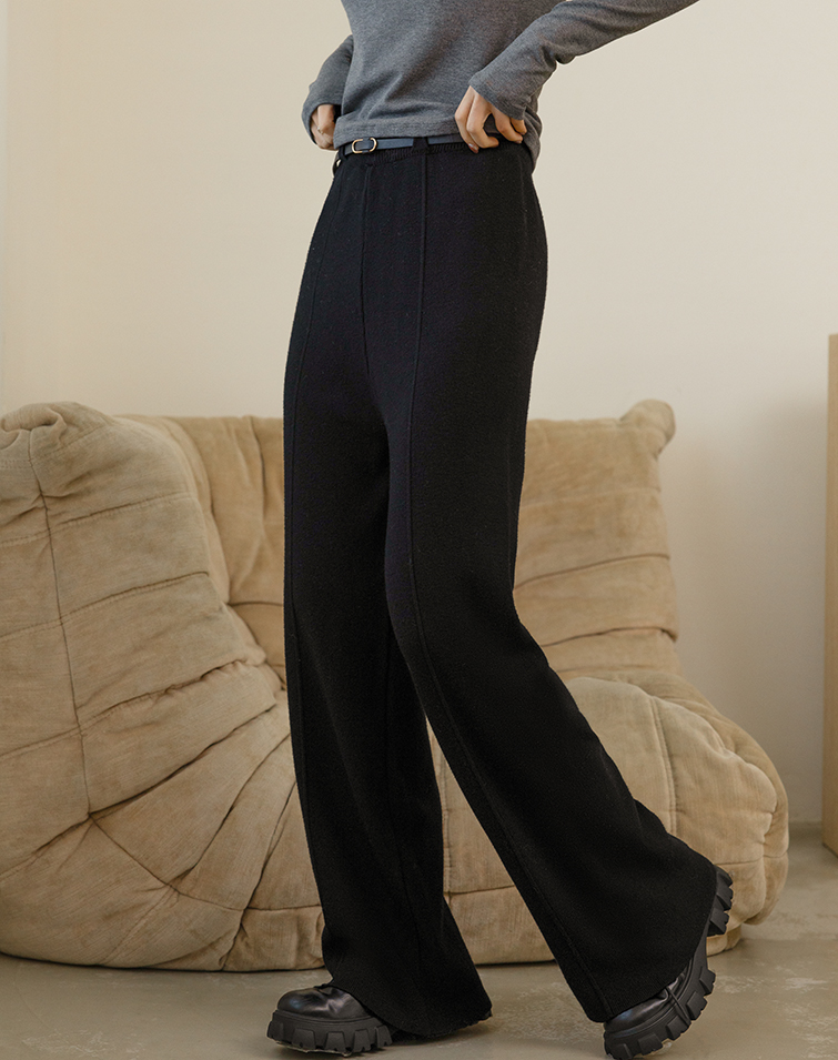 COZY KNIT PANTS WITH BELT