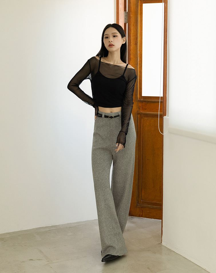 COZY KNIT PANTS WITH BELT