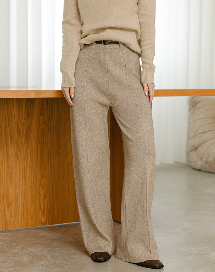COZY KNIT PANTS WITH BELT