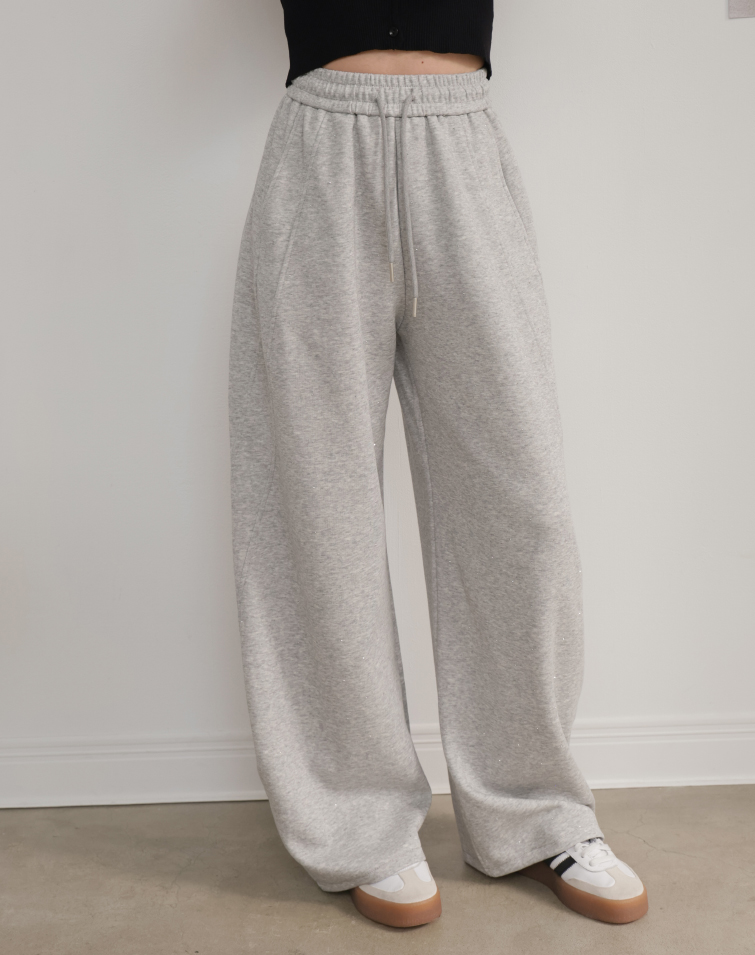 SPARKLE COTTON CINCHED BARREL PANTS