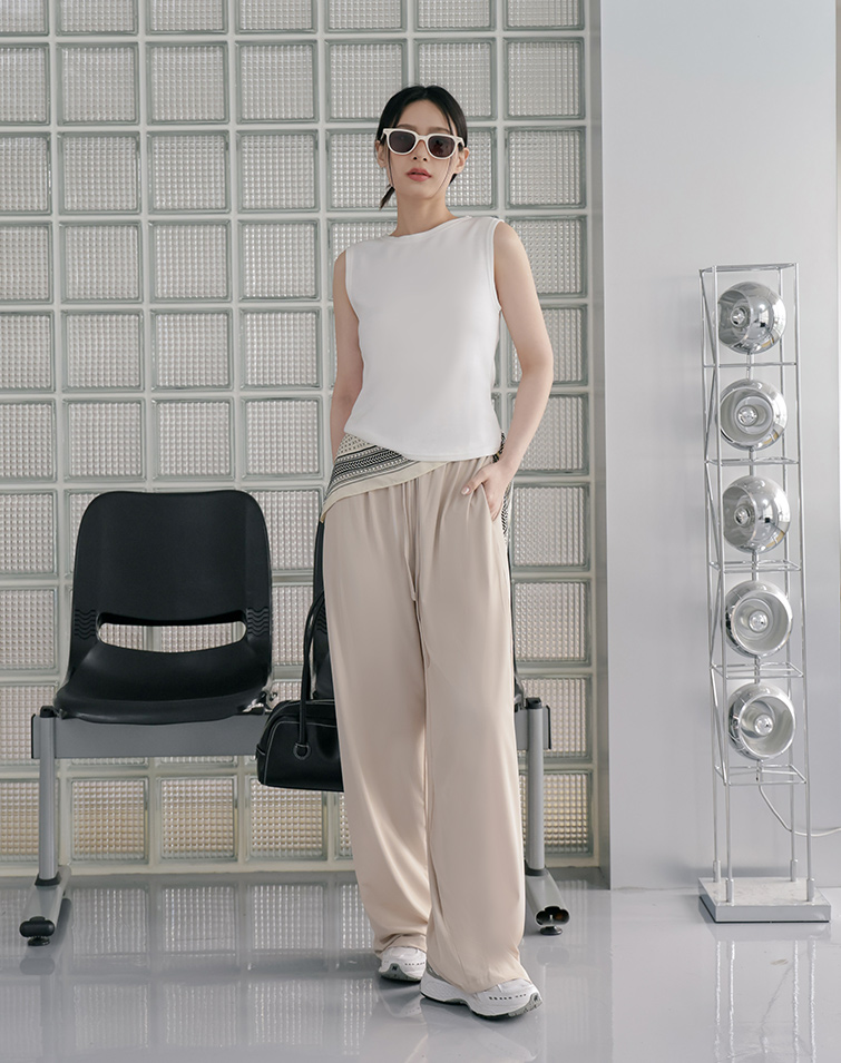 COOLING DRAPEY WIDE-LEG PANTS