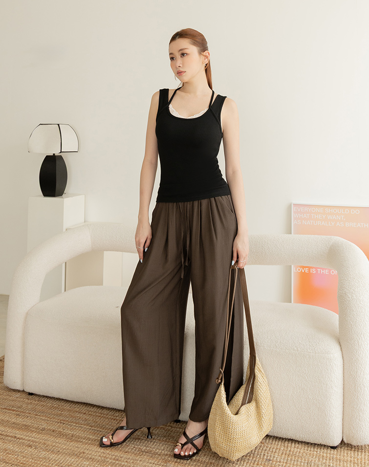 TIE LOOSE WIDE PANTS