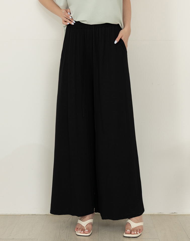 ELASTIC WIDE-LEG PANTS
