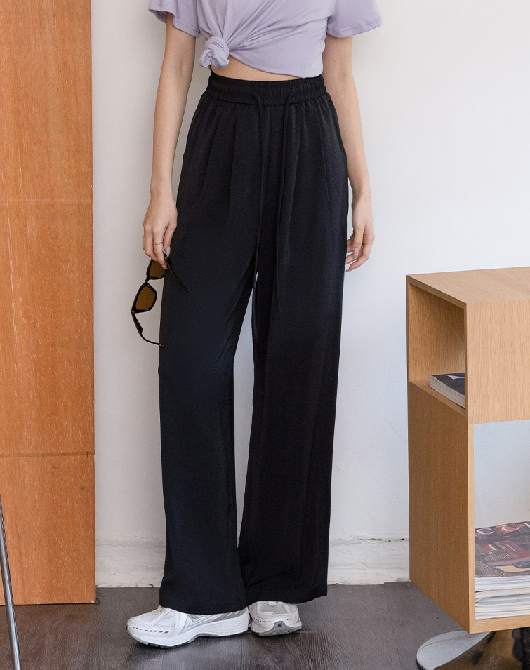 360° COOLING ELASTIC WIDE-LEG PANTS