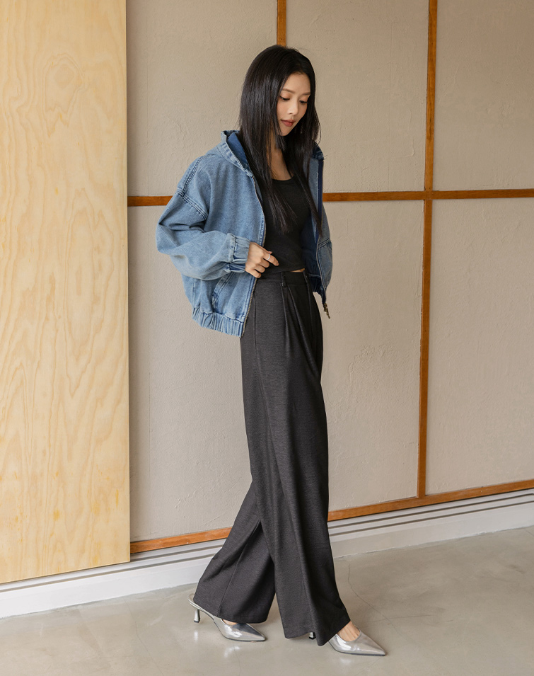 PLEATED CINCHED TAILORED PANTS