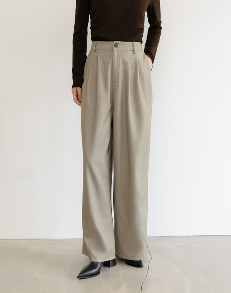 PLEATED CINCHED TAILORED PANTS