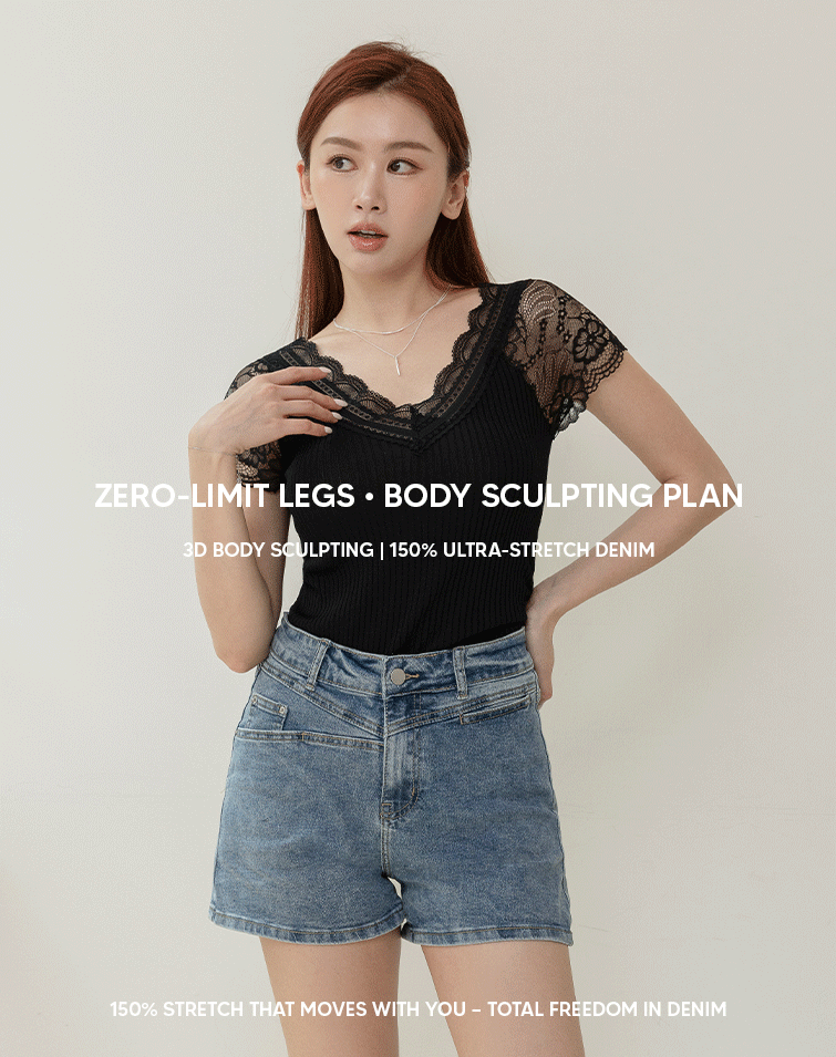 STRETCH RELAXED FIT DENIM SHORTS