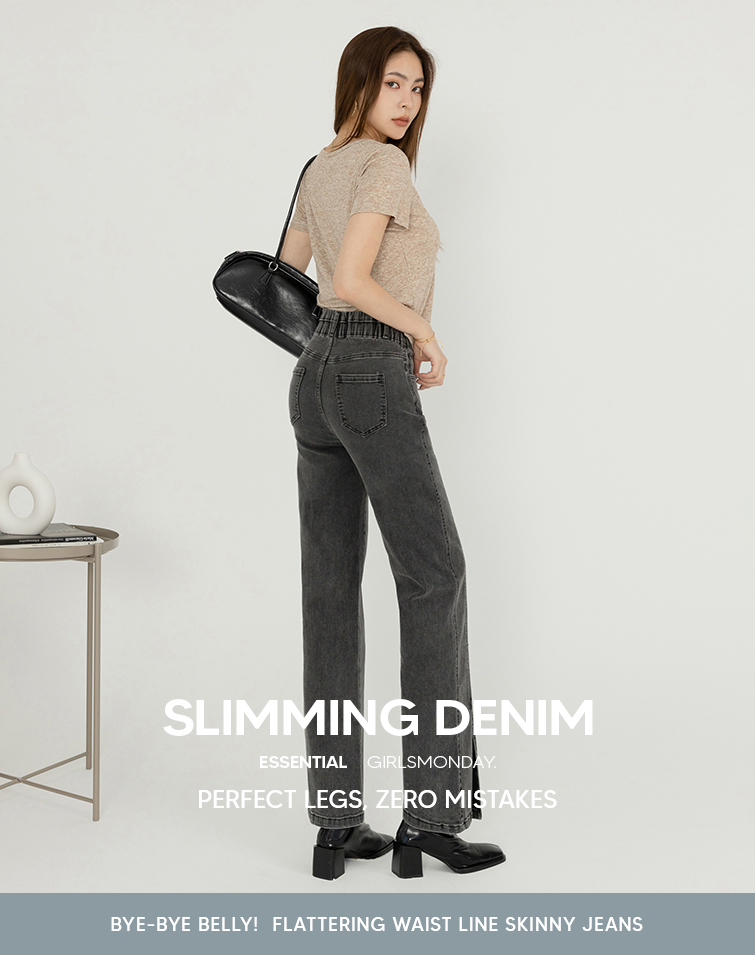 BYE-BYE BELLY! FLATTERING WAIST LINE WIDE-LEG JEANS