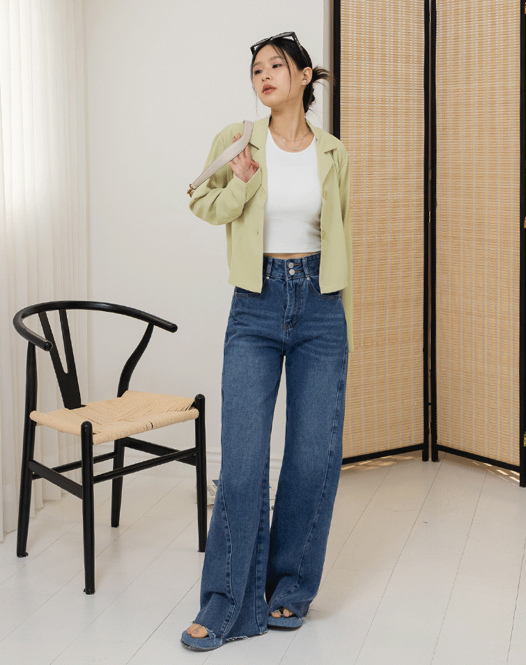 3D STITCHED SLIM-FIT JEANS