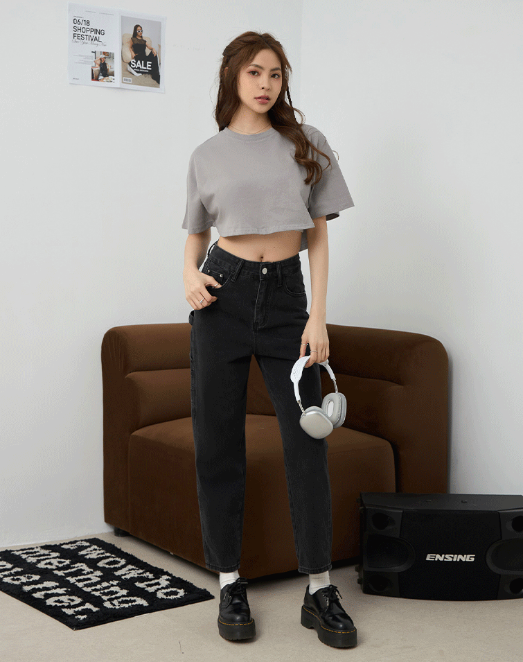 SOFT MATTE WASHED DENIM PANTS
