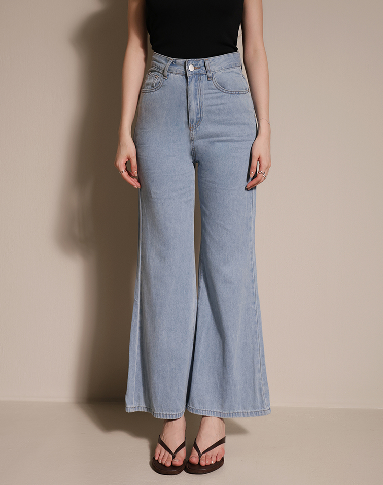 SOFT-TOUCH WASHED DENIM PANTS