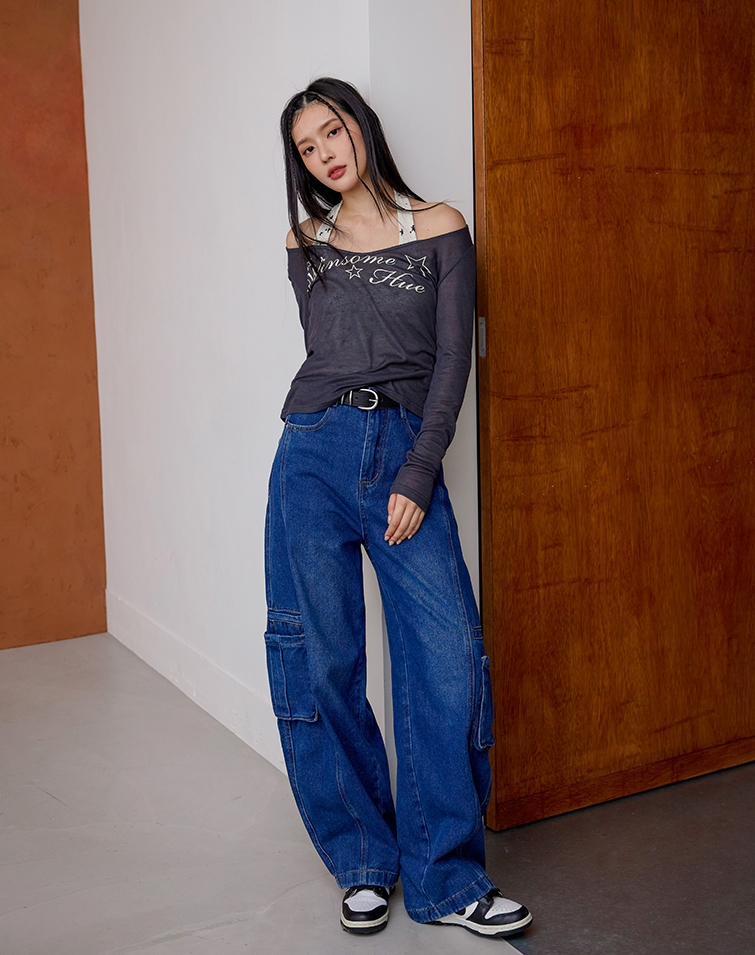 CASUAL DENIM CARGO PANTS