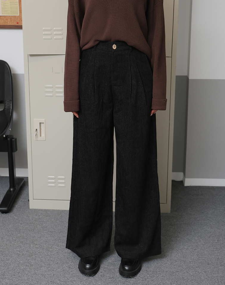 PLEATED MELANGE PANTS