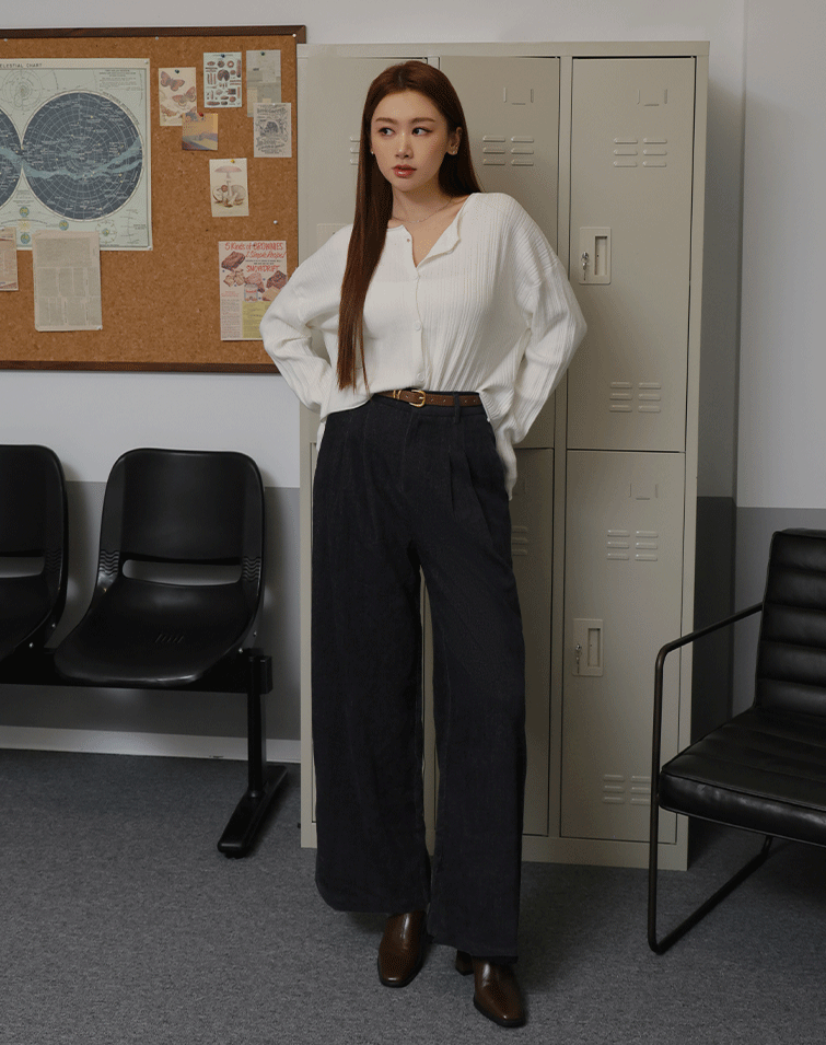 PLEATED MELANGE PANTS