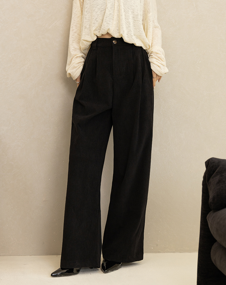 CORDUROY STRAIGHT-LEG PANTS