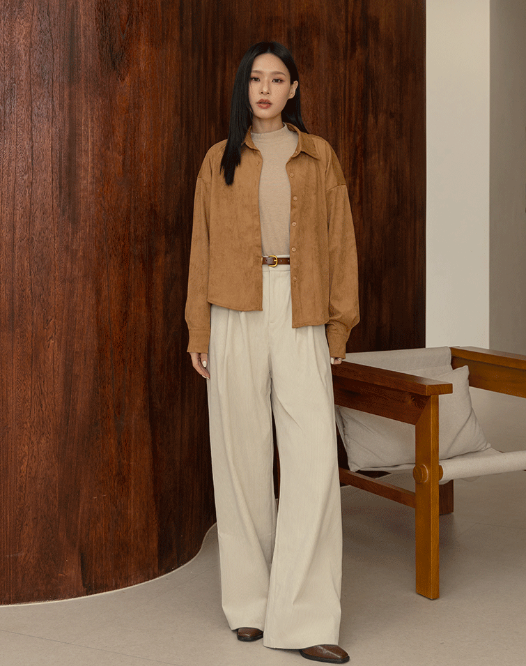 CORDUROY STRAIGHT-LEG PANTS