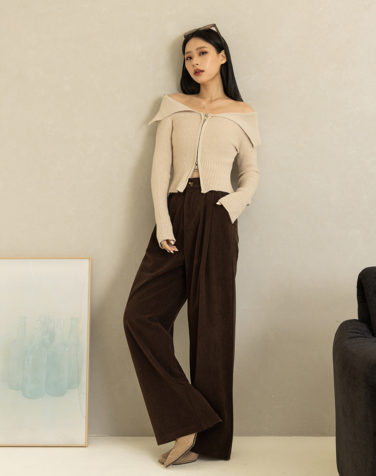CORDUROY STRAIGHT-LEG PANTS