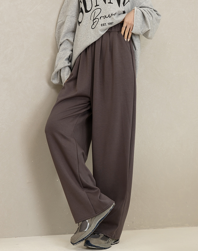 COZY ELASTIC WAIST CASUAL PANTS