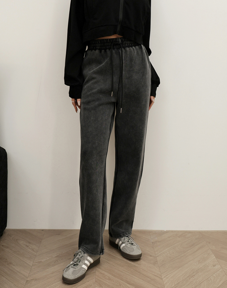 VINTAGE-WASH CHARCOAL LOUNGE PANTS