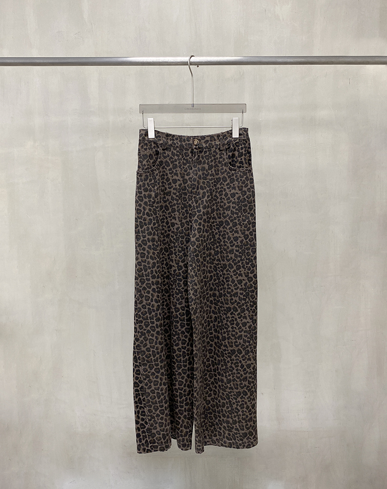 CHIC LEOPARD PRINT STRAIGHT PANTS