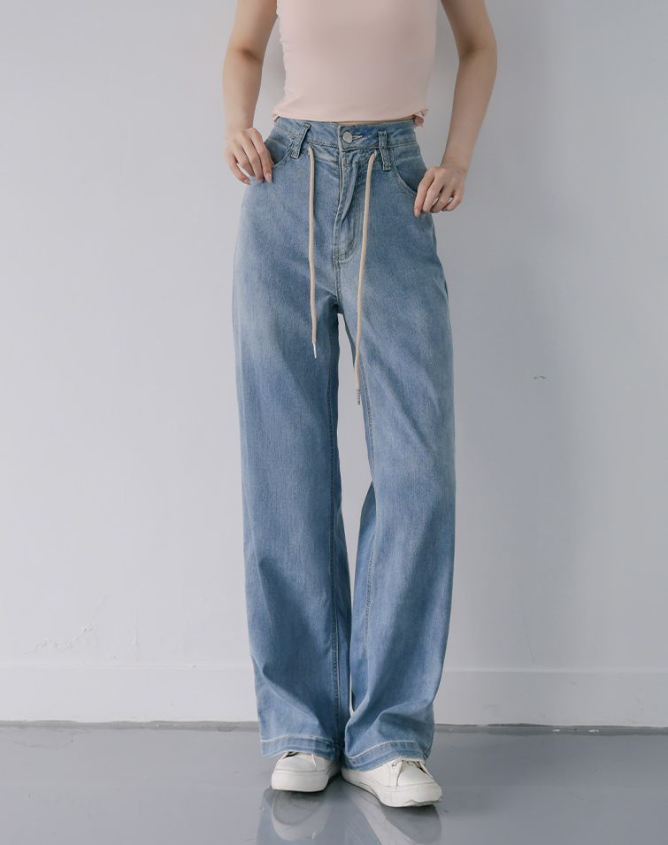 AIRY TIE-WAIST DENIM