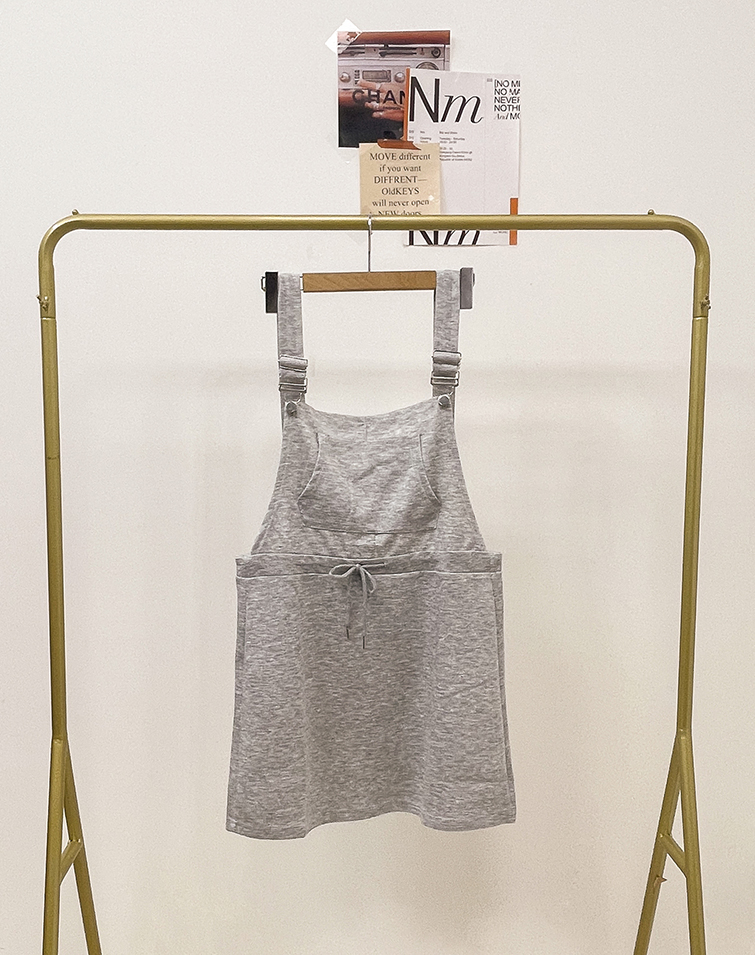 DRAWSTRING WAIST OVERALL DRESS