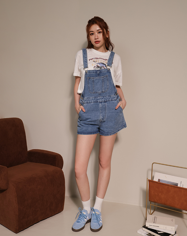 CASUAL BIG-POCKET DENIM JUMPSUITS