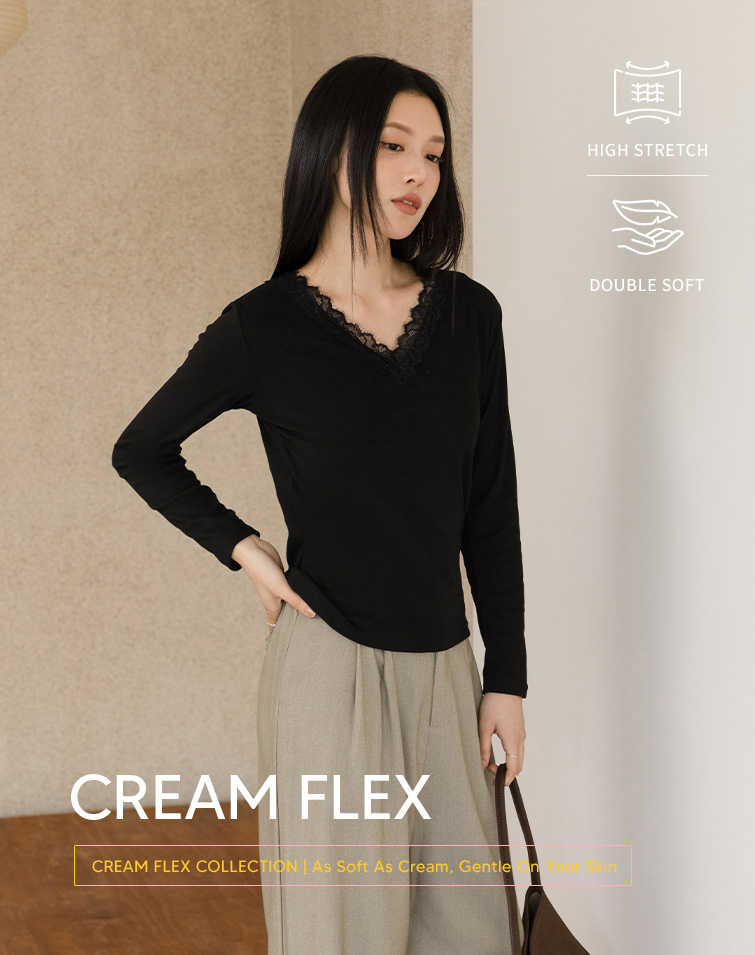 DOUBLE-FLEECE V NECK TOP