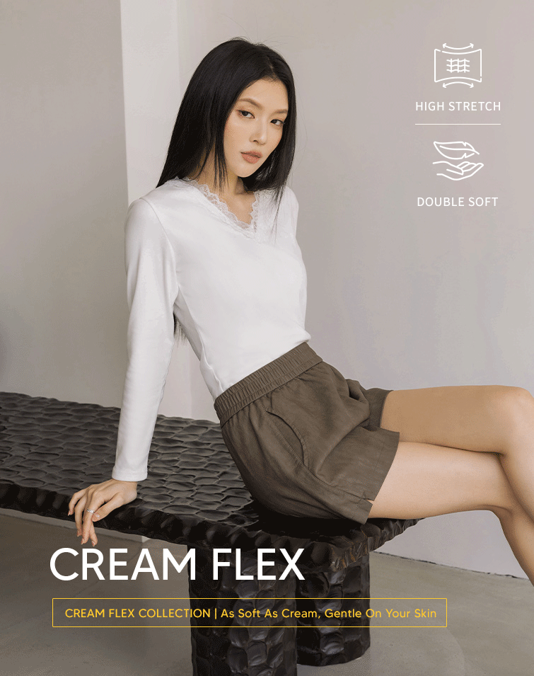 DOUBLE-FLEECE V NECK TOP