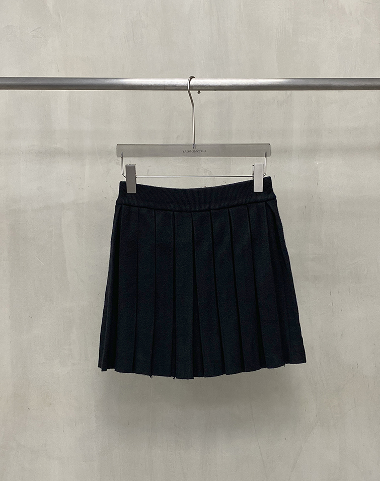PREPPY KNIT PLEATED MINI SKIRT