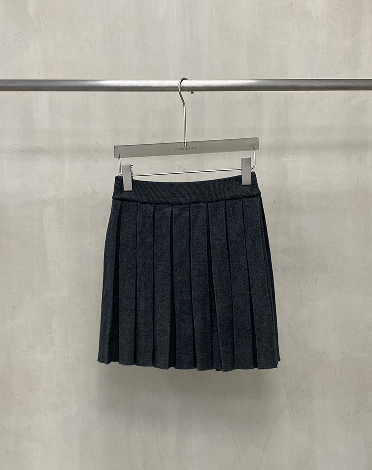 PREPPY KNIT PLEATED MINI SKIRT