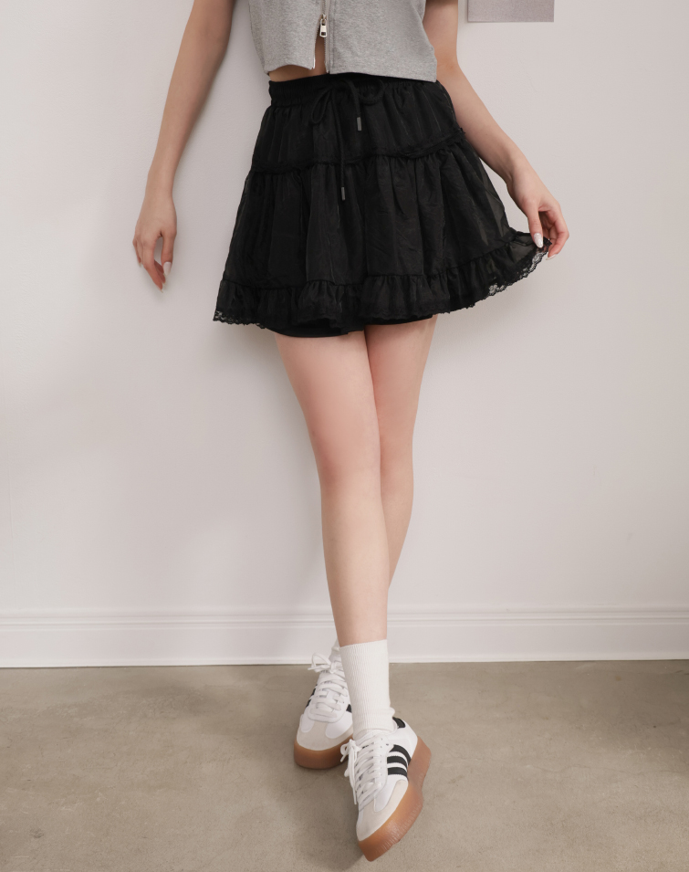 SHEER BALLET LAYERED MINI SKIRT