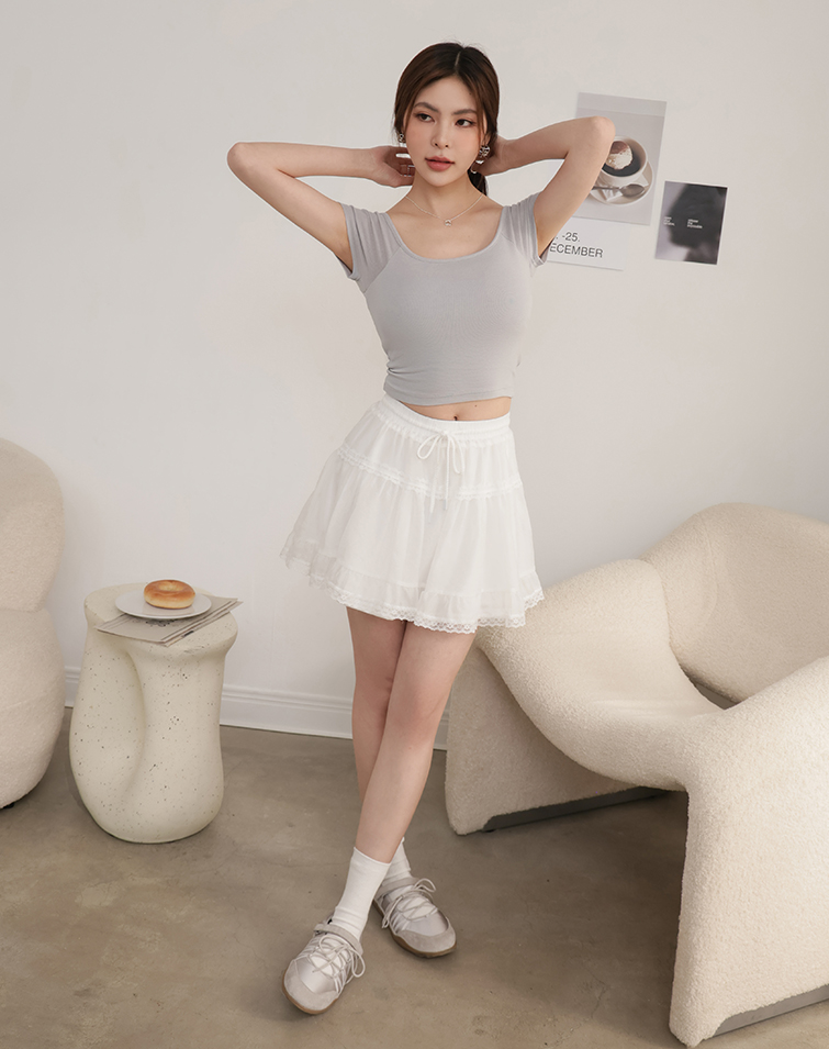SHEER BALLET LAYERED MINI SKIRT