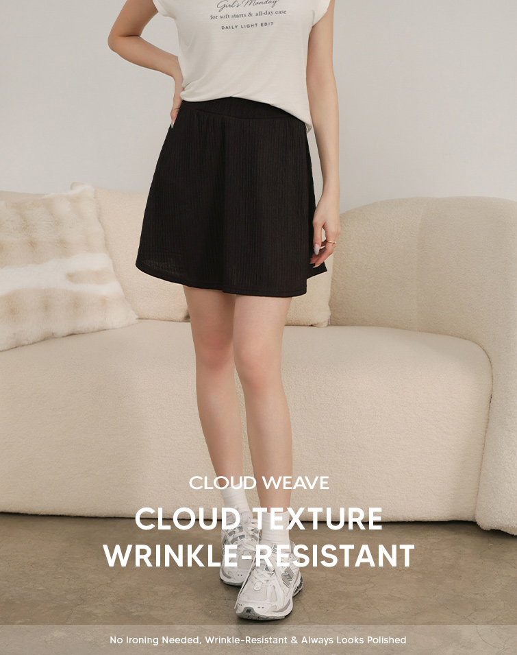 MIT CLOUD TEXTURE A-LINE SKIRT