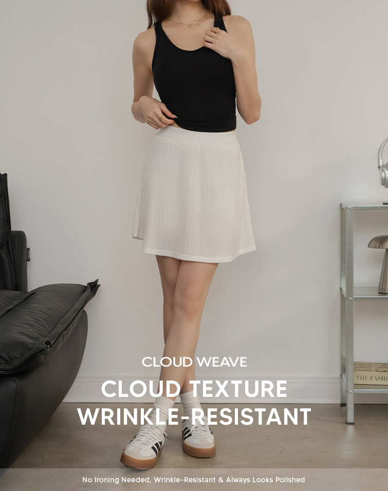 MIT CLOUD TEXTURE A-LINE SKIRT