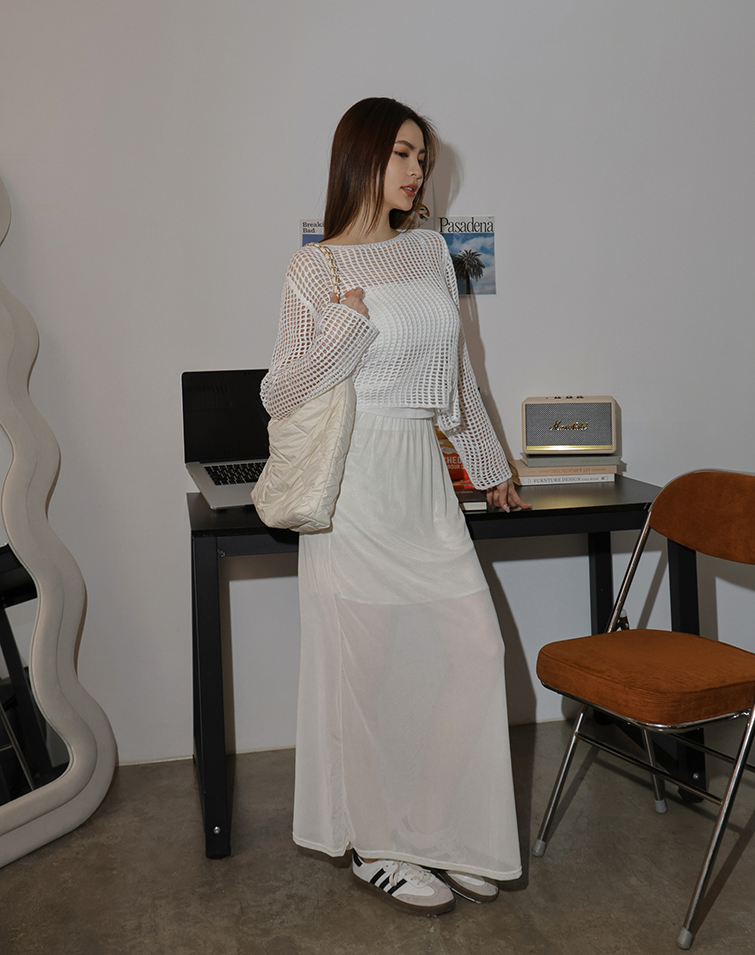 ETHEREAL SHEER FLOWING MAXI SKIRT