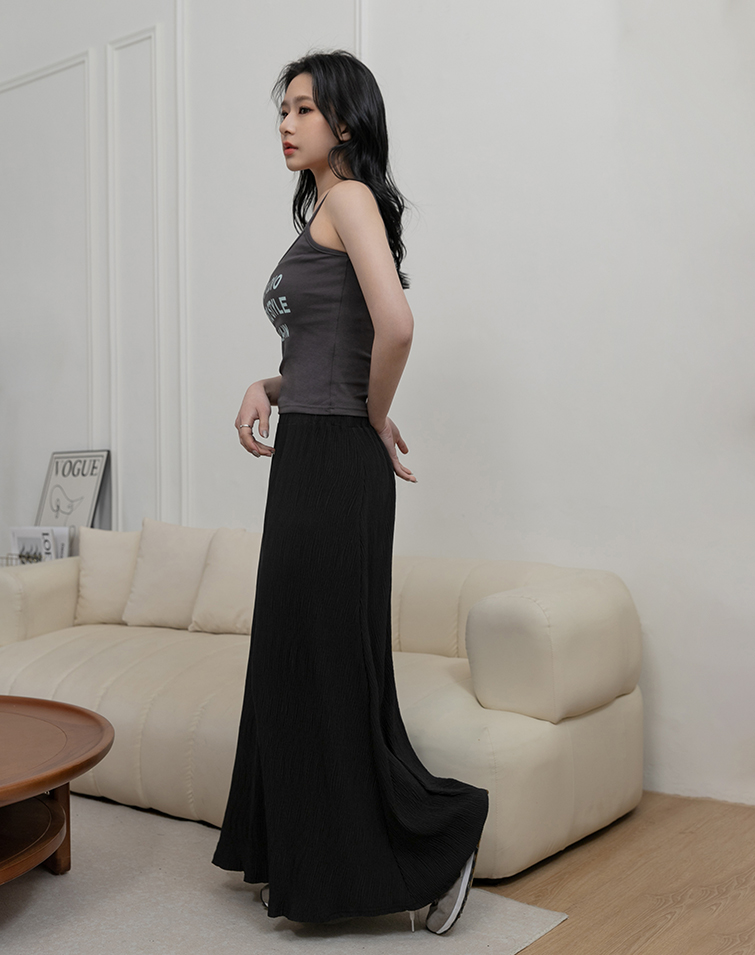 VERTICAL STRIPED STRETCH MAXI SKIRT