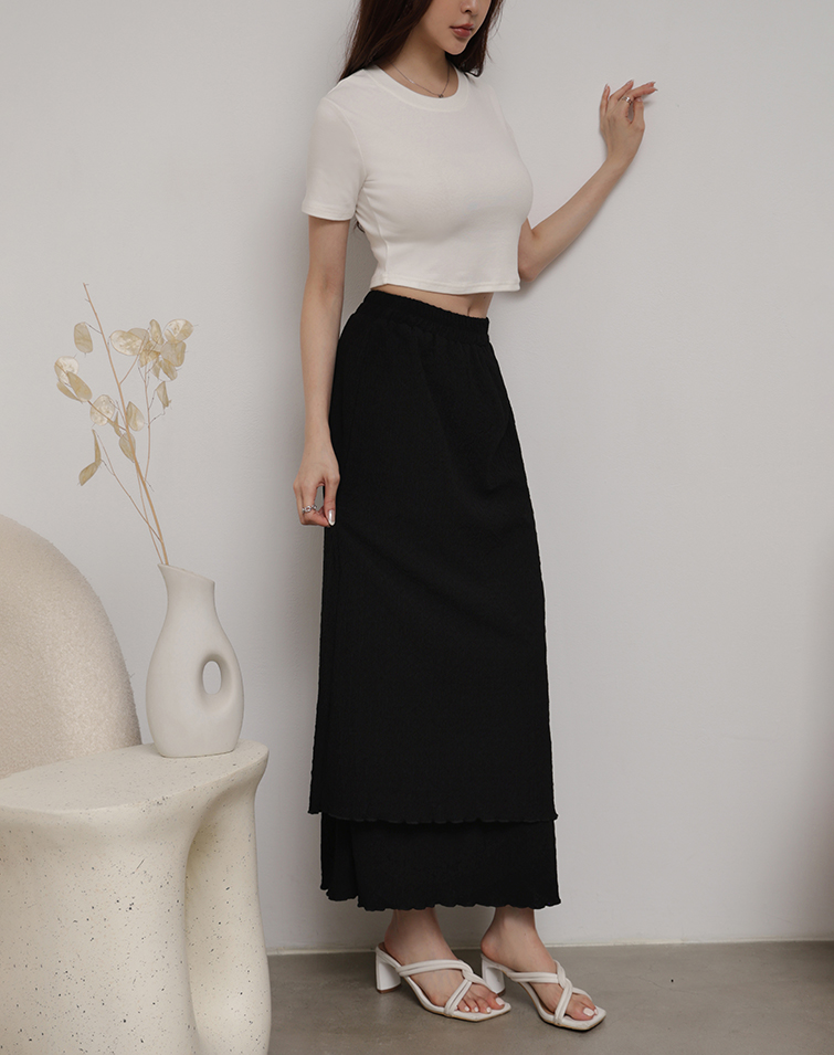 ROMANTIC TEXTURED KNIT MAXI SKIRT