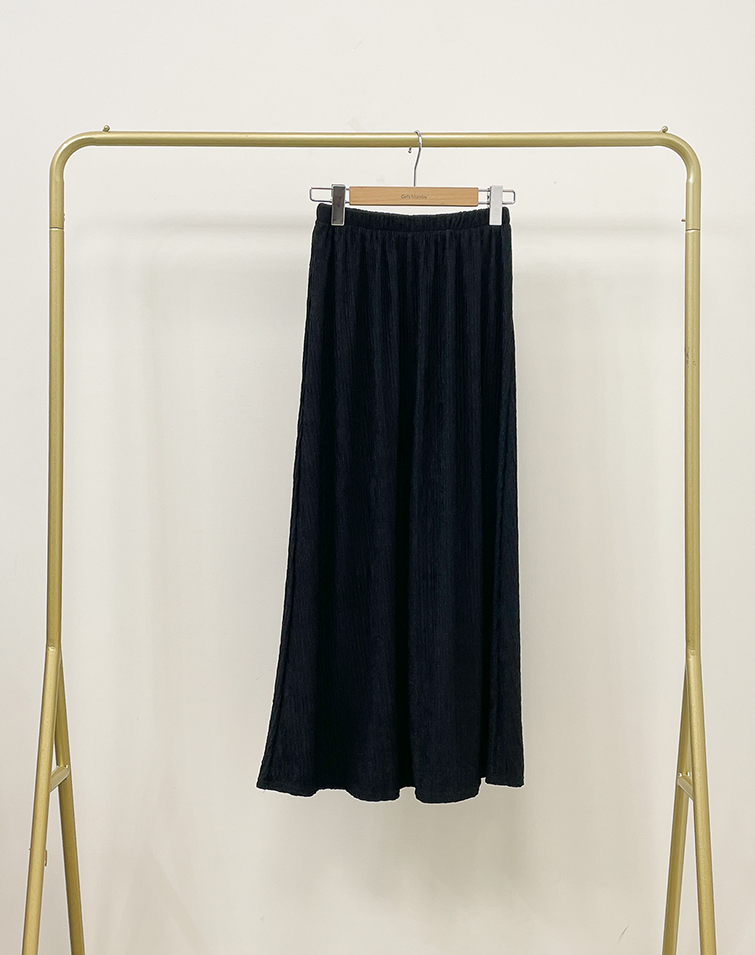 RIPPLED A-LINE MAXI SKIRT