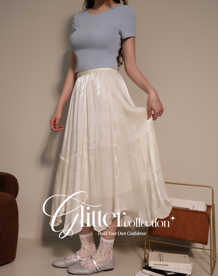 ELEGANT SOFT-STRETCH FINE-PLEATED LONG SKIRT