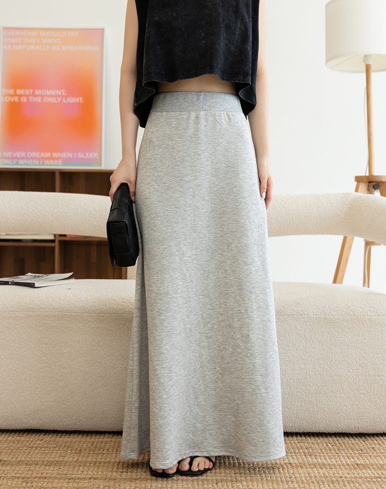 MIT COMFORTABLE SLIGHTLY STRETCH A-LINE MAXI SKIRT