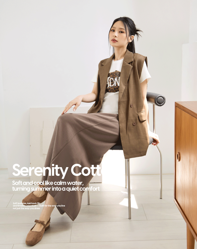 MINIMALIST SOLID COLOR ELASTIC LONG SKIRT