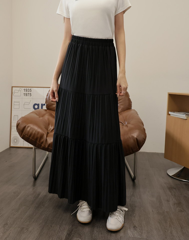 FAIRY PLEATED CHIFFON MAXI SKIRT