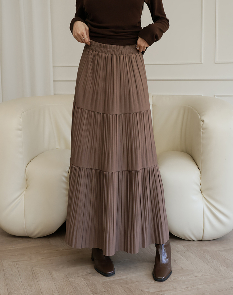 FAIRY PLEATED CHIFFON MAXI SKIRT