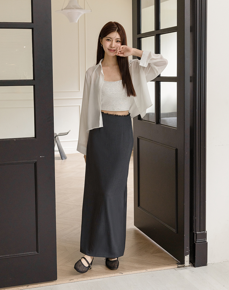 TUMMY COVER LACE-TRIM SKIRT