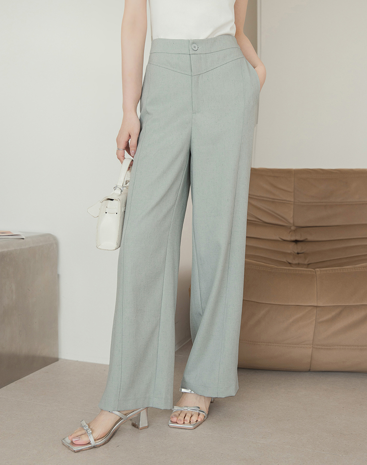 V CUT OUT FLATTERING TAILORED PANTS