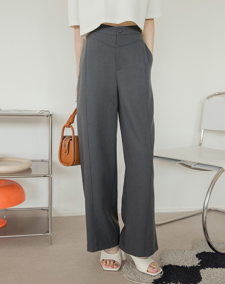 V CUT OUT FLATTERING TAILORED PANTS