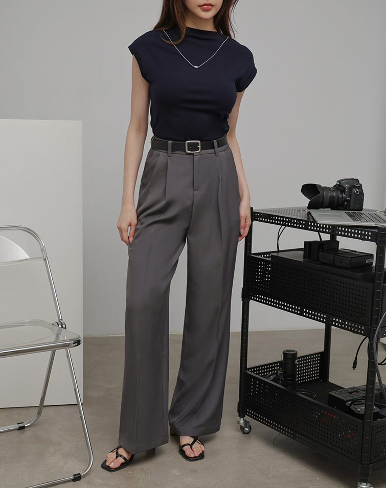 CASUAL PLEATED DESIGN SUIT TROUSERS