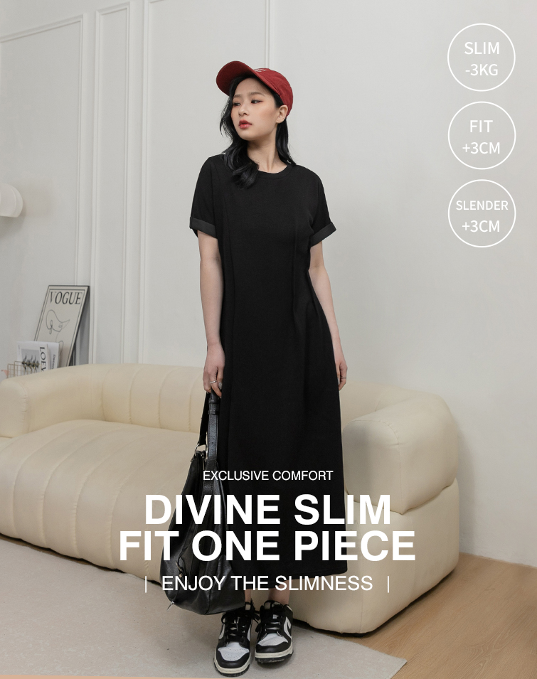 ROLLED SLEEVE CINCHED WAIST LONG DRESS